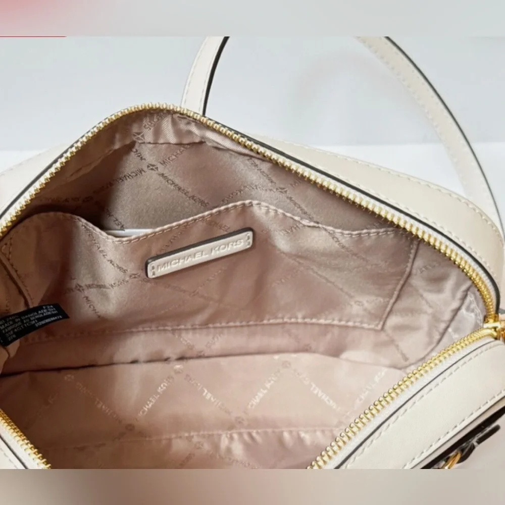 MICHAEL KORS JET SET ITEM CHAIN CROSSBODY BAG LIGHT CREAM MULTI CALF HAIR NWT - Picture 7 of 16